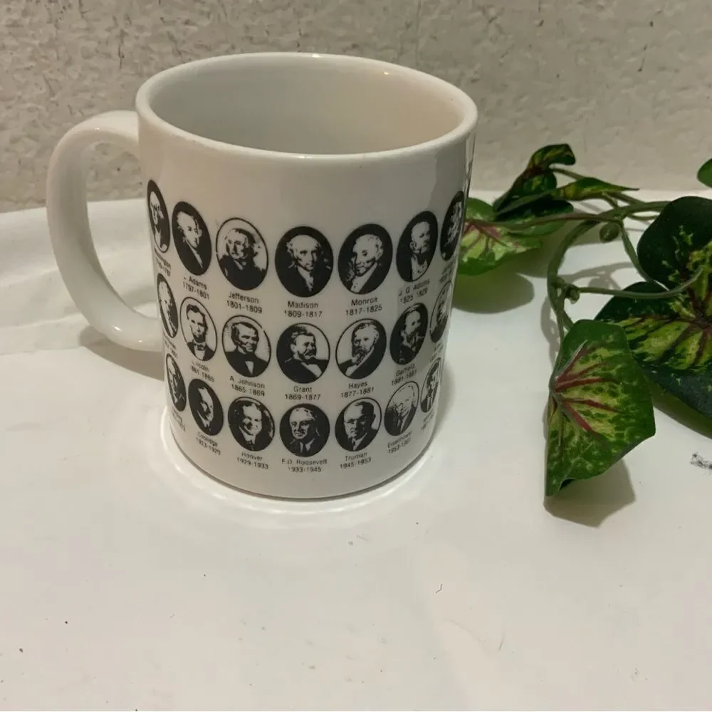 Vintage Coffee Mug United States Presidents Portrait 1990s US History G16